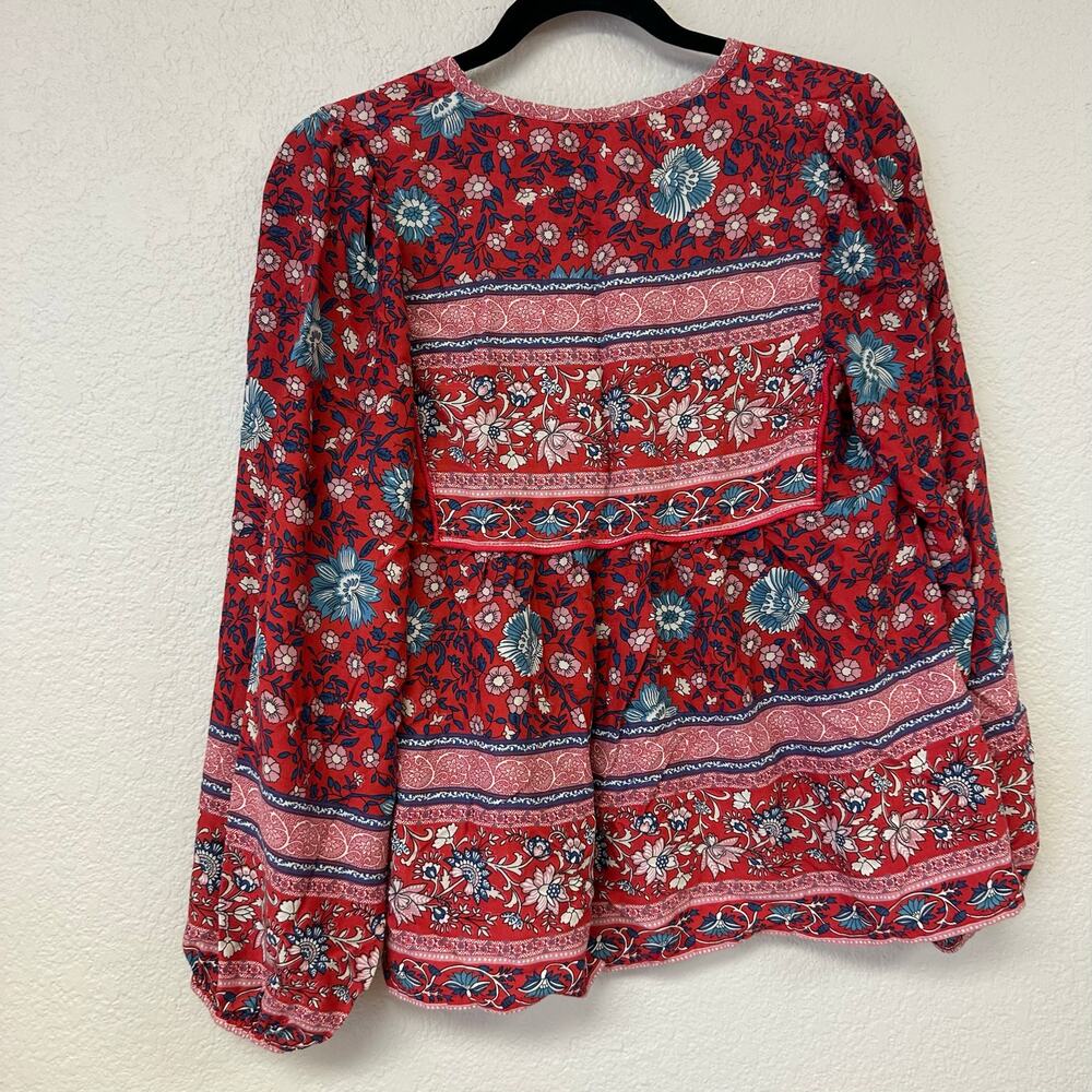 Spell Folk town blouse wine red paisley boho - Picture 4 of 6
